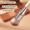 2 PCS Small & Large Angled Concealer Brush for Under Eye Brightening, Precision Face Makeup Contour Foundation Liquid Blush Brush for Cheeks Forehead Jaw Nose Blending Deepening Contouring Polishing view 3