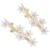 Artibetter 2pcs Pearl Rhinestone Bridal Barrettes Hair Clips Wedding Hair Accessories for Women Bridesmaid Floral Branch Design view 1