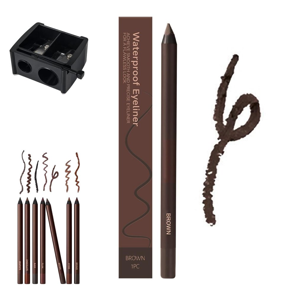 Silvona Waterproof Beachproof Gel Liner, Plum Eyeliner, 24 Hr Waterproof Eyeliner Duo Sharpenable Eyepencil, No Smudging, Fading, Smooth And Easy To Color (Brown)