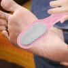 JEWEDECO Stainless Steel Foot File Callus Remover Tool Pink Handheld Pedicure Exfoliating Scrubber for Dead Skin Removal and Foot Care view 4