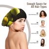 Tennis Diagram Stain Bonnet Silky Sleep Cap Adjustable Satin Cap for Night Sleeping Hair Bonnet Black view 3