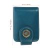 ABOOFAN Portable PU Lipstick Case with Mirror, Blue Cosmetic Bag for Travel view 2