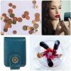 ABOOFAN Portable PU Lipstick Case with Mirror, Blue Cosmetic Bag for Travel view 3
