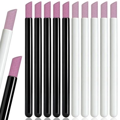 10 Pcs Round Nail Sanding Stone Pen, Washable Nail File Cuticle Remover Pen Nail Cuticle Pusher Stick Manicure Pedicure Tool for Nails Fingernail Care