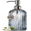 8 Oz Clear Grey Soap Dispenser - Refillable Liquid Soap Pump for Kitchen & Bathroom, Rust-Proof 304 Stainless Steel, Ideal for Hand & Dish Soap Grey view 1