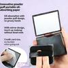 EKIND Black 3 in 1 Oil Blotting Paper Set with Mirror and Adhesive Makeup Puff, Facial Portable Matte Control for Oily Skin Travel Compact (100 Sheets Oily Absorbing Pads) view 3