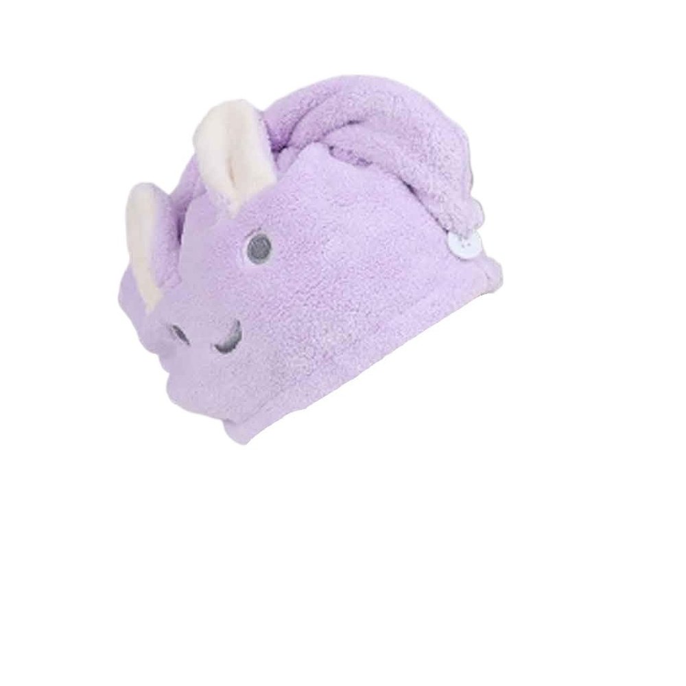 SIDUFHAOPKLL Home Textile Towel Cute Cartoon Embroidery Hair Household Bathroom Towels Microfiber Solid Quickly Dry Hat(Gray)