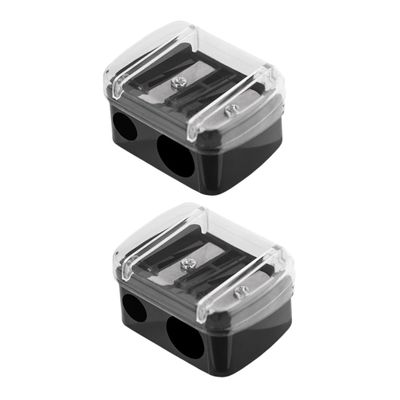 SEWCHICS 2pcs Dual Hole Eyeliner Pencil Sharpener Cosmetic Lip Liner Sharpener for Makeup Artists and Women for Eye and Brow Pencils