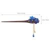 HOMSFOU 2pcs Ethnic Style Tassel Hair Sticks Hair Forks Handmade Red Blue for Women for Updo and Bun Styling view 2