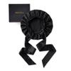 100% Mulberry Silk Bonnet for Sleeping Women, Handmade in USA 19 Momme Double Layer Reversible Silk Hair Wrap with Adjustable Ties, Non-Slip Sleep Cap for Curly & Natural Hair (Black) view 1