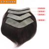 HAPPY&CC Forehead Hairline Toupee for Men High Density Human Hair Skin PU Mens Front Hairpieces V Loop Frontal Hair Topper for Receding Natural Hairline Replacement Systems #2 Dark Brown 16x1.5cm view 2