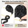 Pre-Looped Beach Curl Crochet Hair 14 Inch GoGo Curl Hair #1B/4/30 8 Packs view 3