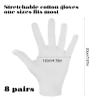 8 Pairs Cotton Gloves for Sleeping, White Gloves for Moisturizing Hands Overnight Breathable & Moisturizing for Women & Men view 2