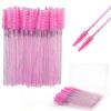 100 Pcs Eyelash Brush Disposable Mascara Wands, Crystal Eyebrow Spoolies Brush for Extensions, Eyelash Extensions Makeup Brush Tools with Container view 1