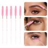 100 Pcs Eyelash Brush Disposable Mascara Wands, Crystal Eyebrow Spoolies Brush for Extensions, Eyelash Extensions Makeup Brush Tools with Container view 4