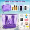 Sunnymove 3 Pcs Clear Stars Bag Set for Women Clear Beach Tote Cosmetic Bag PVC Phone Pouch for Summer Travel Pool(Purple) view 4