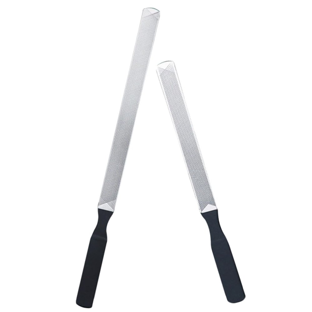 Cabilock 2pcs Stainless Steel Nail File Set 13cm 18cm Non-Rust Double-Sided Manicure Art Tools Thick Toe Nails at Home Or Travel