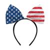 CCUUHJ Patriotic Bow Headband, Red White Blue Plaid Star Hair Band, Independence Day Headwrap, July of 4th Accessory for Women (Blue 06) view 1