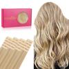 WENNALIFE Tape in Hair Extensions Human Hair, 20pcs 40g 12 inch Light Blonde Highlighted Golden Blonde Remy Hair Extensions Straight Human Hair Tape in Extensions Skin Weft view 1