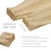WENNALIFE Tape in Hair Extensions Human Hair, 20pcs 40g 12 inch Light Blonde Highlighted Golden Blonde Remy Hair Extensions Straight Human Hair Tape in Extensions Skin Weft view 3