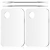 2Pcs Makeup Plate for Foundation Set, Reusable Makeup Palette Tray with Stainless Steel for Foundation, Art Pigments view 1