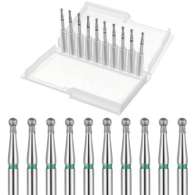 10 Pcs 3/32 Shank Ball Bit Nail Drill, Manicure Drill Bits Round Ball Cuticle Bit Set with Case, Nail File Gel Polishing Head for Acrylic Manicure Pedicure 2.34mm