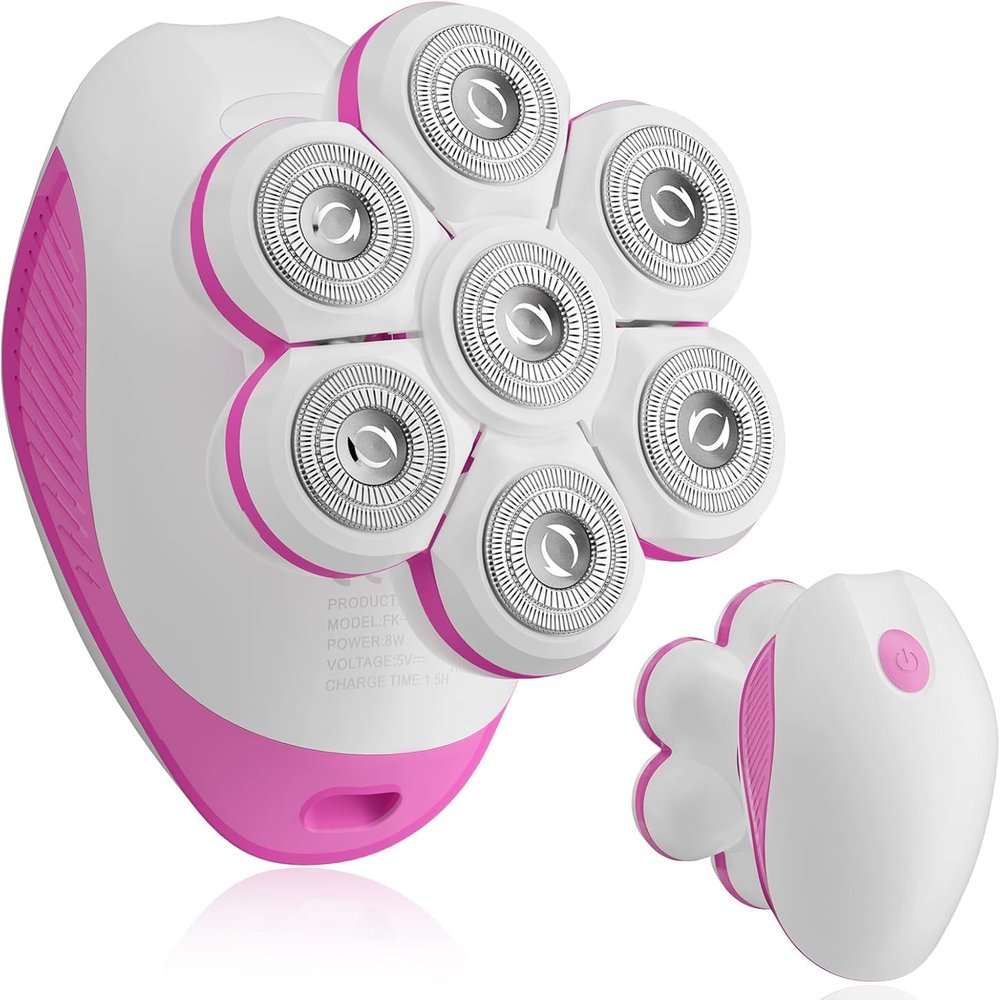 Bartrimber Electric Shaver for Women: Full-Body Shaver for Legs & Face Waterproof Wet/Dry Use with LED Light & Travel Cover