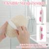 2Pcs Loofah Exfoliating, Natural Pink Loofah Green & Pink for Body Scrubbing, Reusable & Washable with Soft Texture for Women and Men view 3