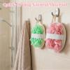2Pcs Loofah Exfoliating, Natural Pink Loofah Green & Pink for Body Scrubbing, Reusable & Washable with Soft Texture for Women and Men view 4