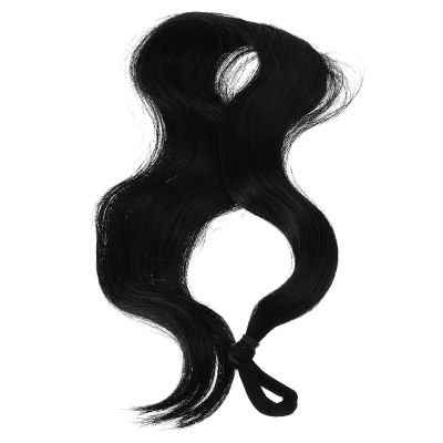 Baluue Curly Hair Extensions Drawstring Bun Synthetic Hairpiece Natural Black Wavy Ponytail for Daily Use and Party Afro Wigs for Black Women