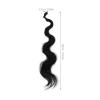 Baluue Curly Hair Extensions Drawstring Bun Synthetic Hairpiece Natural Black Wavy Ponytail for Daily Use and Party Afro Wigs for Black Women view 2