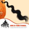 Baluue Curly Hair Extensions Drawstring Bun Synthetic Hairpiece Natural Black Wavy Ponytail for Daily Use and Party Afro Wigs for Black Women view 3