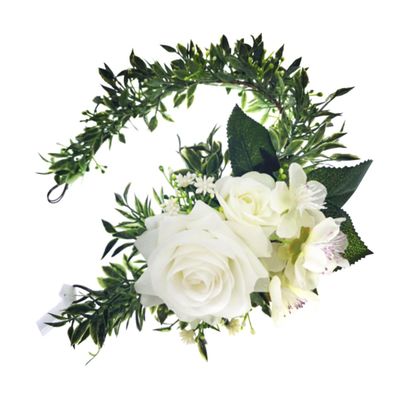 FOMIYES Rose Flower Crown Headband for Brides White Bridal Hair Accessories Flower Headband for Women and Wedding Floral Tiara