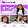 Megalook hair 13x6 Glueless Wigs Human Hair Pre Plucked Pre Cut 220% Density Body Wave Bleached Knots HD Lace Front Wigs Human Hair Drawstring Wig Natural Black 18 Inch view 4