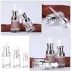 IWOWHERO 3pcs Refillable Glass Dropper Bottles Set 20ml 30ml 50ml with White Silicone Tops for Essential Oils Perfume Travel Accessories Female Cosmetic Dispensing view 3