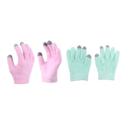 Abaodam 2 Pairs Moisturizing Gloves with Screen Touch Function, Gel Hand Care Mittens for Dry Cracked Skin, Spa Beauty Gloves for Overnight Hand Hydration and Essential Oil Treatment