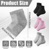 3 Pairs Silicone Heel Socks, Heel Socks for Dry Cracked Feet Women Elbow Protector with Gel Pads Breathable Elastic Elbows Protectors for Dry Cracked Skin Care view 2