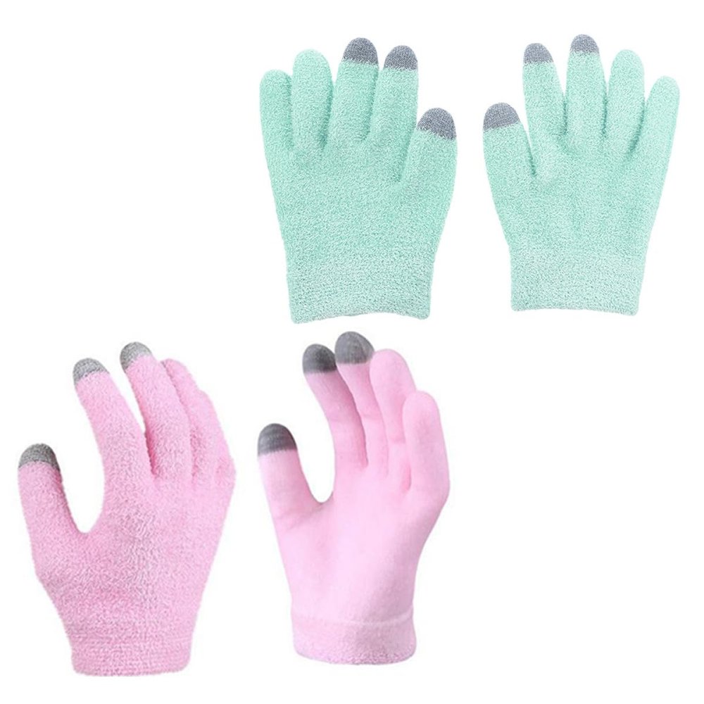 ULTECHNOVO Moisturizing Hand Gloves 2 Pairs with Gel Touchscreen-Compatible Pink for Dry Cracked Hands