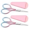 2 Pcs Small Scissors, Stainless Steel Small Beauty Scissors with Straight Tip for Women with Precision Tips for Grooming (Pink, 3.5 Inch) view 1
