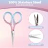 2 Pcs Small Scissors, Stainless Steel Small Beauty Scissors with Straight Tip for Women with Precision Tips for Grooming (Pink, 3.5 Inch) view 2