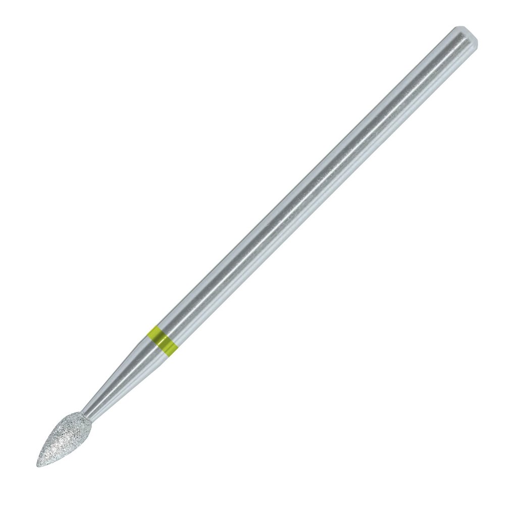 HYTOOS Diamond Nail Drill Bits for Cuticle Removal - Waterdrop XF Chrome Coated Rotary Burr for Dead Skin Cleaning, Professional Russian Manicure Accessories, Fit Electric Nail Drill Machines
