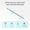 HYTOOS Diamond Nail Drill Bits for Cuticle Removal - Waterdrop XF Chrome Coated Rotary Burr for Dead Skin Cleaning, Professional Russian Manicure Accessories, Fit Electric Nail Drill Machines view 3