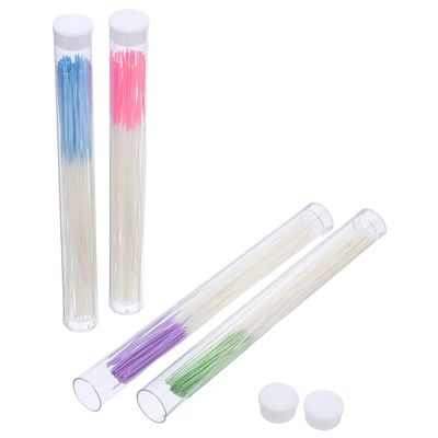 Sewroro Ear Piercing Cleaning Floss 60pcs with 4 Tubes (green Blue Purple Rose Red) Ear Hole Cleaning Line Remover Tool Aftercare for Women Men
