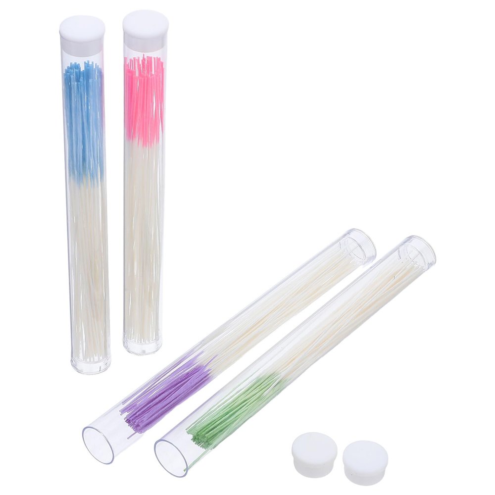 Sewroro Ear Piercing Cleaning Floss 60pcs with 4 Tubes (green Blue Purple Rose Red) Ear Hole Cleaning Line Remover Tool Aftercare for Women Men