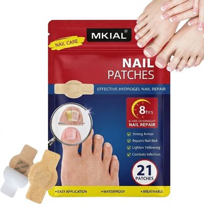 Nail Care Patches 21 PCS, 8-Hour Overnight Toenail Repair and Care Extra Strength, Fast Improvement for Women & Men's Damaged Nails Helps Restore Appearance for Travel Sports