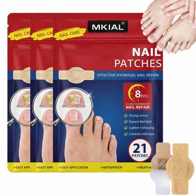 Nail Care Patches 63 PCS, 8-Hour Overnight Toenail Repair and Care Extra Strength, Fast Improvement for Women & Men's Damaged Nails Helps Restore Appearance for Travel Sports