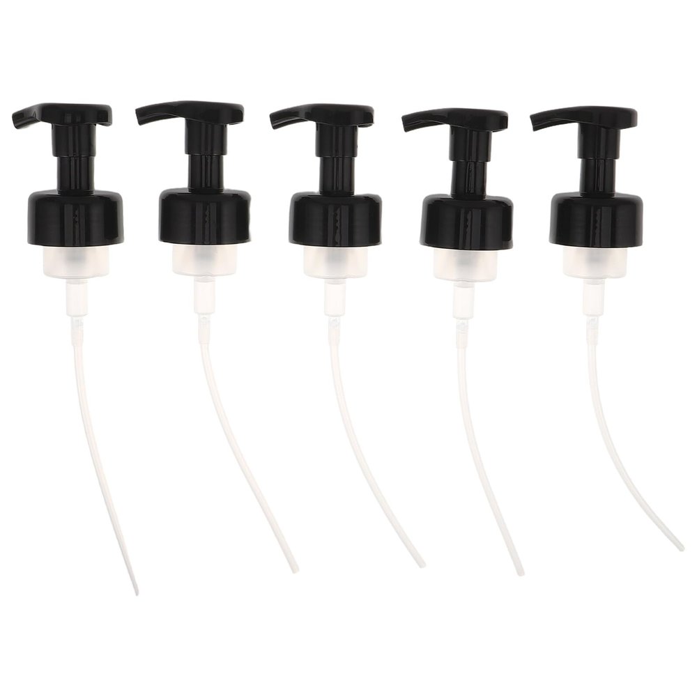 Homoyoyo 5pcs 42mm Soap Bottle Pump Head Dispenser Replacement Black Pp Plastic Liquid Dispenser Pump for Shampoo Body Wash and Lotion Bottles Refillable for Personal Care and Bathroom Use