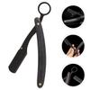 Mobestech Manual Folding Razor Holder for Beard Trimmer and Barber Straight Razor, Black Compact Storage Stand for Men's Shaving and Grooming Tools view 4