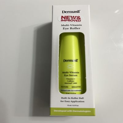 Dermasil Multi-Vitamin Eye Roller Serum with Vitamin C, Caffeine & Matrixyl 3000, Restores and Brightens, 0.5 fl oz