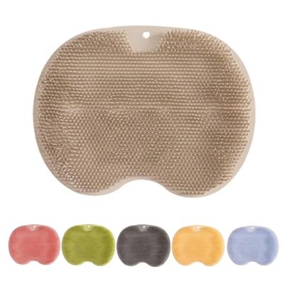 2026 New Shower Foot Scrubber Mat with Suction Cups, 2-in-1 Foot Cleaner and Back Washer Pad,foot scrubber, bathroom foot wash pad (khaki)